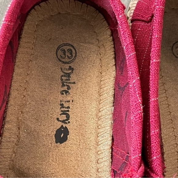 Dulce Lucy girls plaid red canvas slip on espadrilles shoes size 33 or 2 - Picture 5 of 10